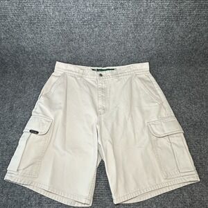 Vintage Levi's Silver Tab Men 33 Cargo Shorts Flat Front‎ Beige Khaki Hong Kong